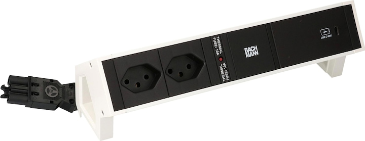 Produktbild Bachmann Tischsteckdosenleiste DESK 2, 2x T13, 1x USB C (2 x, Typ 13, 0.20 m)