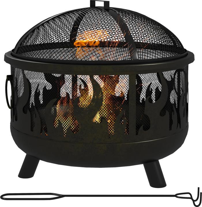 Produktbild Outsunny Feuerschale Metall Schwarz (61 cm)