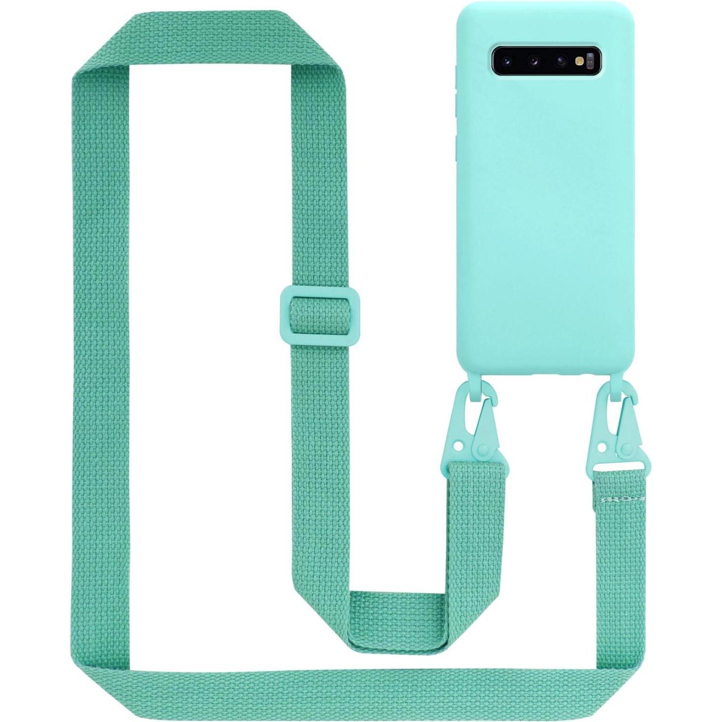 Cadorabo TPU Cover Handy Kette Liquid (Samsung Galaxy S10+), Smartphone Hülle, Türkis