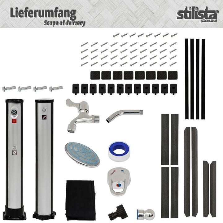 Actual product image Stilista STILIST Solar garden shower 35L + floor element