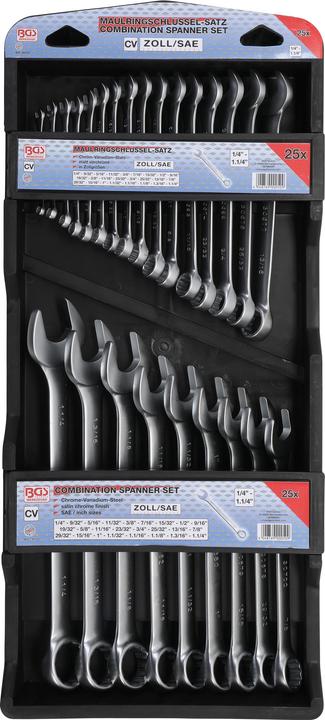 Actual product image BGS Combination spanner set (11/32", 9/16", 19/32", 5/8", 9/32", 15/16", 3/8", 5/16", 7/8", 13/16", 3/4", 1/4", 1/2", 11/16", 7/16", 1", 25/32")