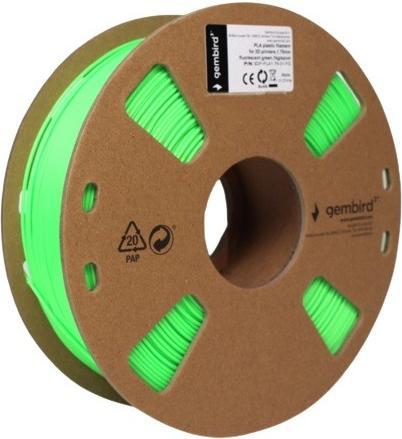 Actual product image Gembird Filament cassette PLA fluorrescent narrow S. (PLA, 1.75 mm, 1000 g)