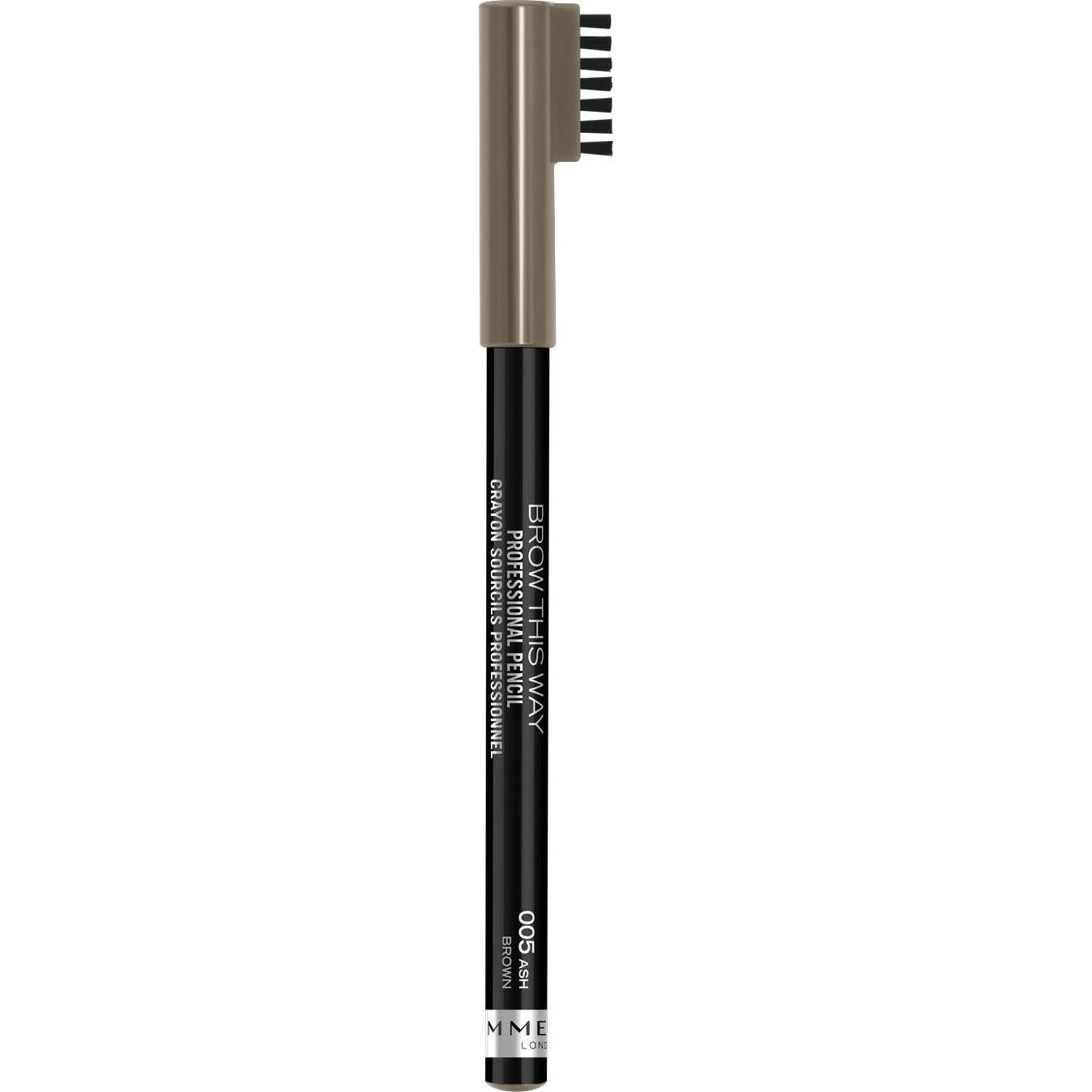 Rimmel London, Augenbrauenstift, Rimmel - Brow This Way Brow Eyebrow Pencil with Brush 005h Brown 0.25g (Ash Brown)