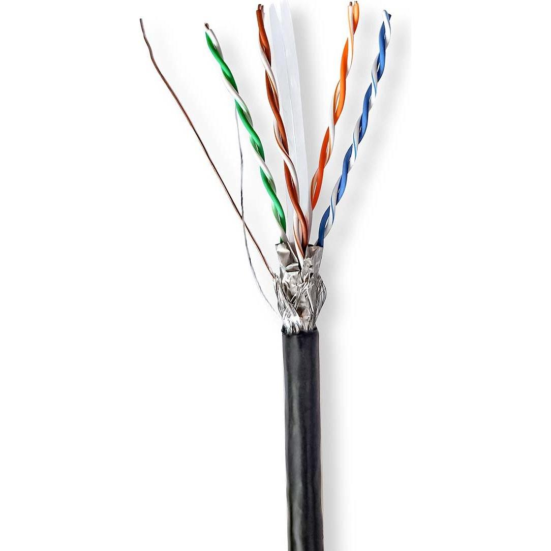 Nedis Netzwerk-Kabel Rollen CAT6 Solid S/FTP CCA 305.0 m Aussenbereich Rund PE Sch (S/FTP, CAT6, 305 m), Netzwerkkabel