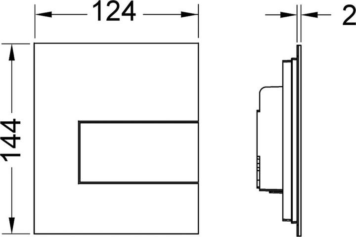 Actual product image TECE Square urinal flush plate metal white