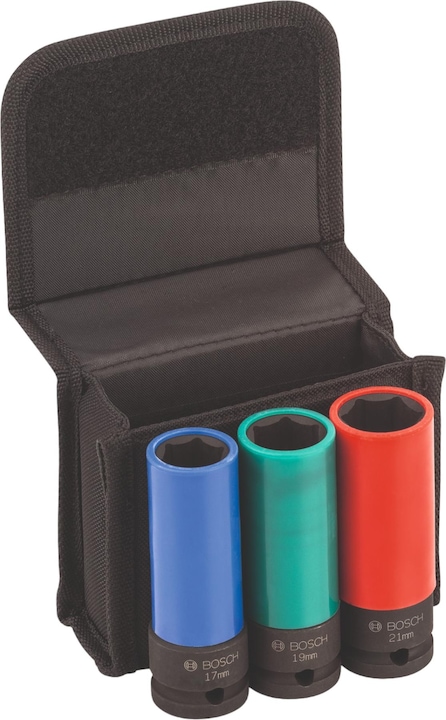 Bosch Professional Zubehör Socket spanner set, 3 pcs., 17/19/21 mm (17 mm, 21 mm, 19 mm)