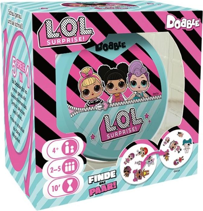 Immagine prodotto Asmodée ZYGD0006 - Dobble L.O.L. Surprise!, gioco di carte, 2-5 giocatori, età 4+ (edizione DE) (Tedesco)