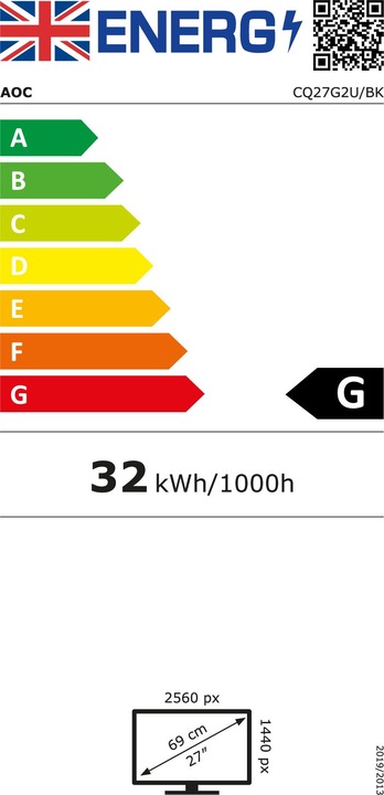 Energie-Label AOC CQ27G2U/BK (2560 x 1440 Pixel, 27")