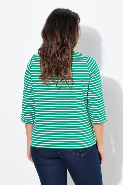 Produktbild Ulla Popken Ringelshirt, Classic, Rundhals, 3/4-Arm (46, 48)