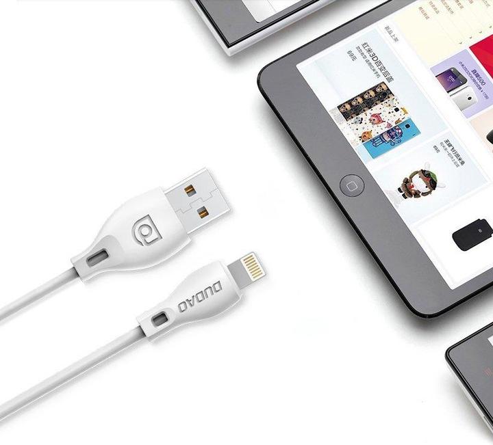 Actual product image Dudao USB to USB-C cable L4T 2.4A 1m (white) (1 m)