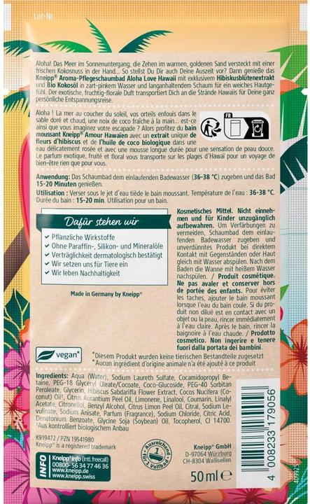 Produktbild Kneipp Aroma-Pflegeschaumbad Aloha Love Hawaii (50 ml, Schaumbad)