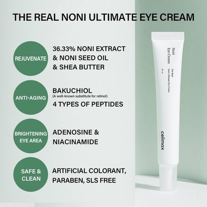 Produktbild Celimax The Real Noni - Ultimate Eye Cream (Augenpflege Crème, 20 ml, Tag + Nacht)