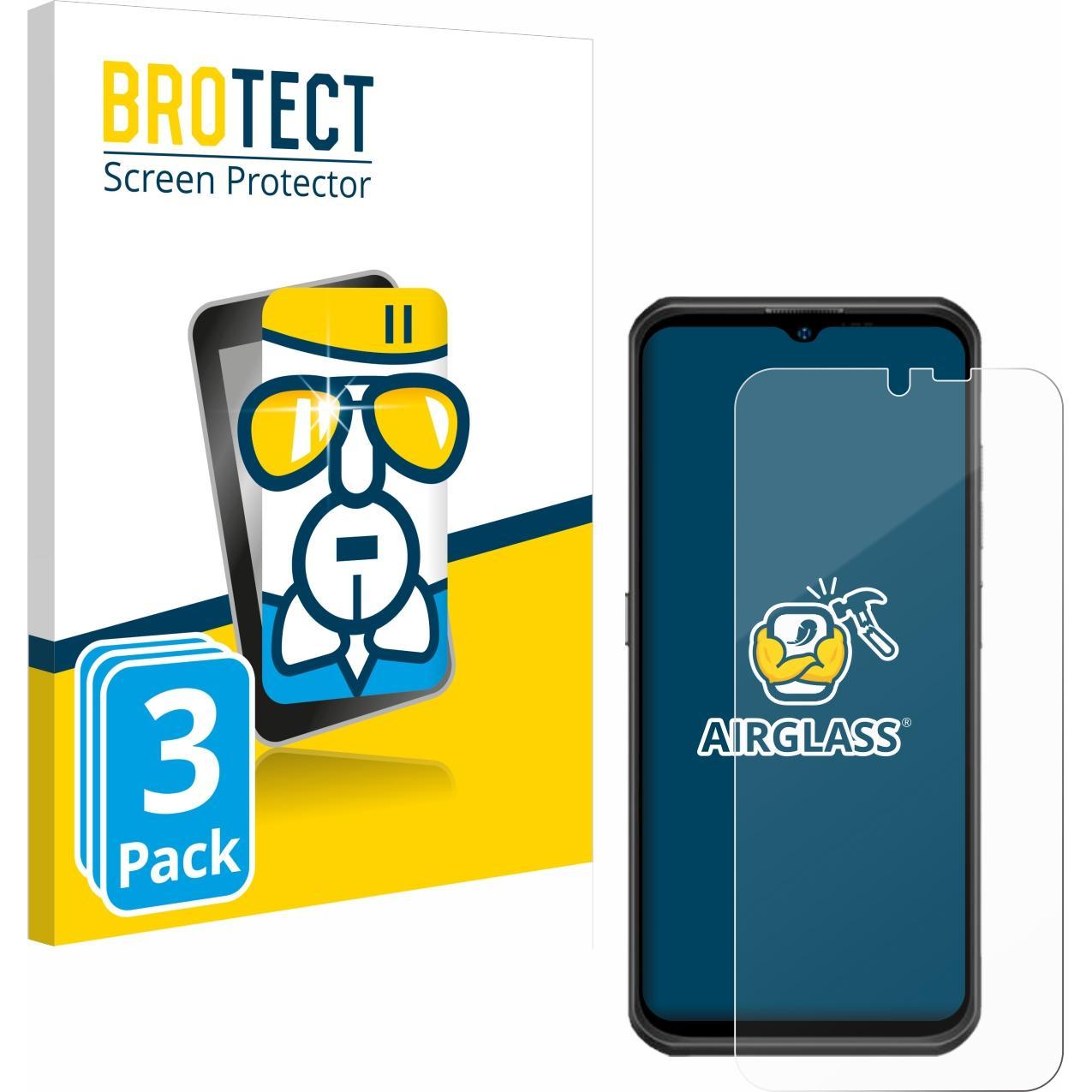 BROTECT AirGlass Panzerglasfolie (3 Stück, Ulefone Armor 17 Pro), Smartphone Schutzfolie, Transparent
