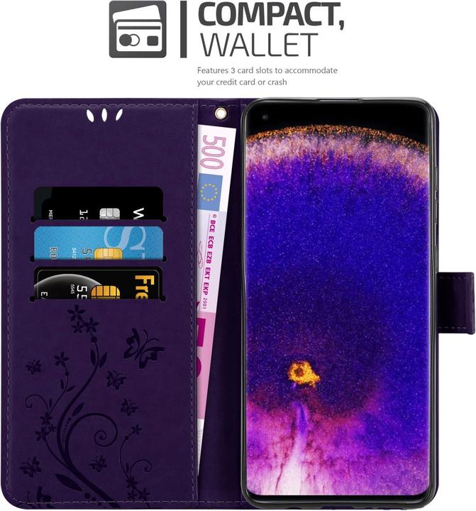 Produktbild Cadorabo Flower Book Hülle für Oppo FIND X5 PRO (Oppo Find X5 Pro)