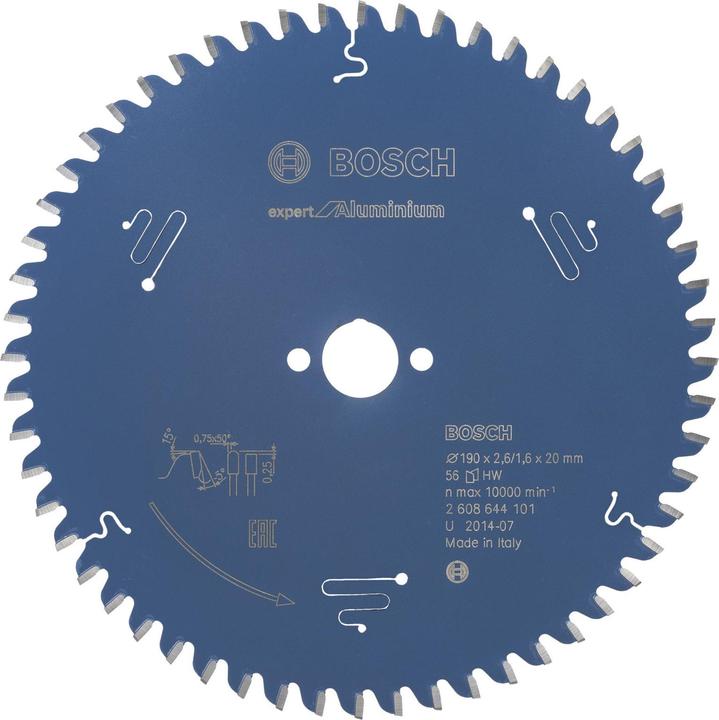 Produktbild Bosch Professional Zubehör Kreissägeblatt Expert for Aluminium, 190 x 20 x 2,6 mm, 56