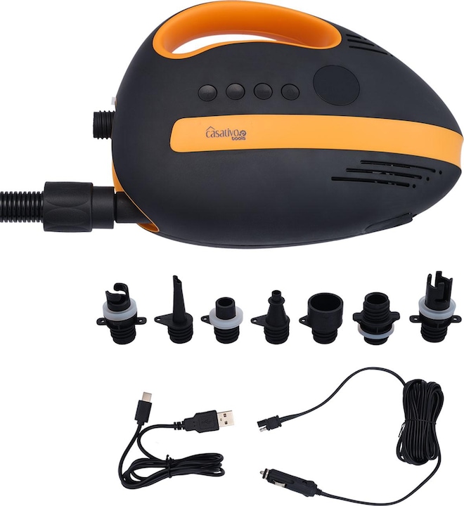 Casativo Pompa ad aria con batteria ricaricabile per tavole da SUP, 350 l/min, 20 PSI, USB, 12 V