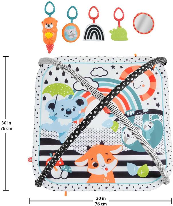 Actual product image Fisher-Price 3-in-1 Music Glow & Grow Gym, Baby Playmat with Lights & Newborn Sensory Toys