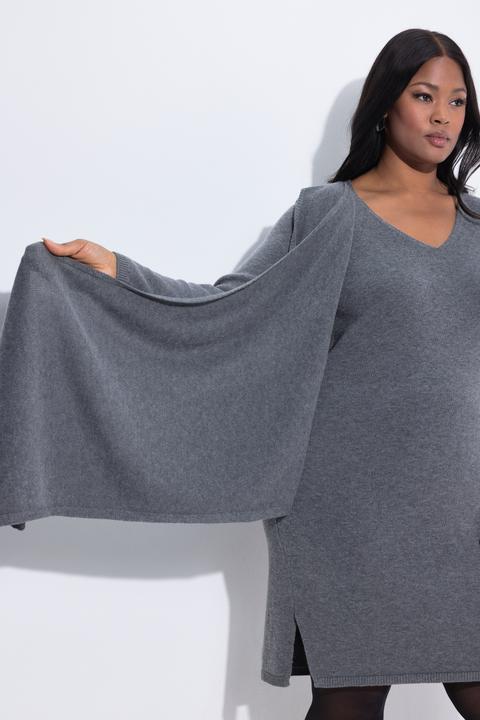 Actual product image Ulla Popken Attached Scarf Long Sleeve Sweater Dress (54)