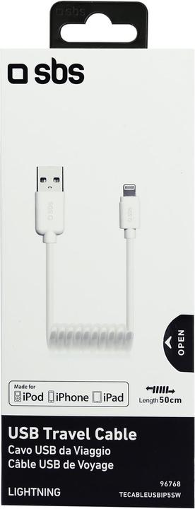 Image du produit SBS Câble de données USB 2.0 - Apple Lightning (0.50 m, USB 2.0)