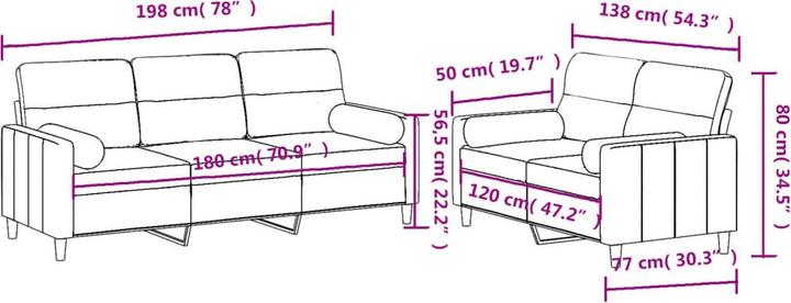 Produktbild vidaXL Gerald (2-Sitzer, 3-Sitzer)