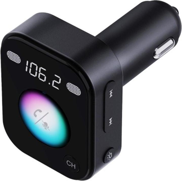 Actual product image Porodo Bluetooth FM transmitter with voice command - Black