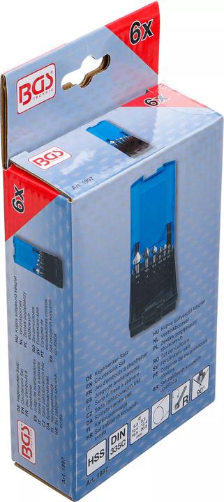 Immagine prodotto BGS Set di svasatura (6,3 mm, 8,3 mm, 10,4 mm, 12,4 mm, 16,5 mm, 20,5 mm)