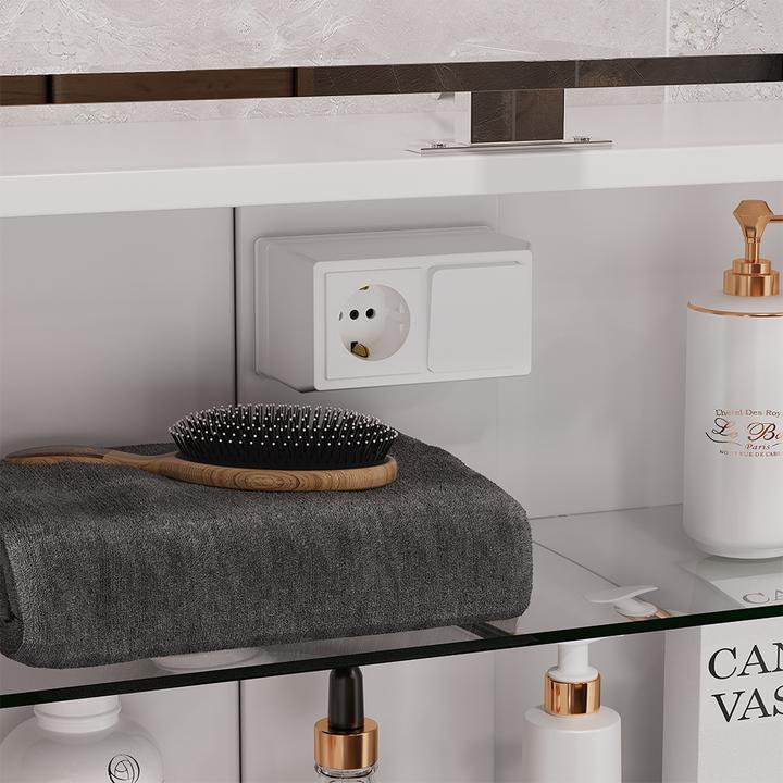 Actual product image Vichy Badspiegelschrank Lavio, Weiss, 70 x 60 cm mit LED-Beleuchtung