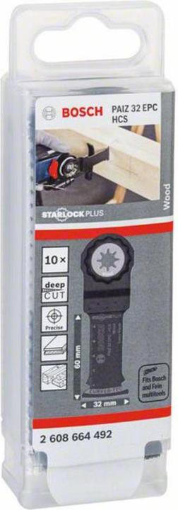 Image du produit Bosch Professional Zubehör Lame de scie plongeante HCS PAIZ 32 EPC Wood, 60 x 32 mm, pack de 10