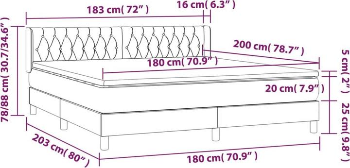 Immagine prodotto vidaXL Boxspringbett (180 x 200 cm)
