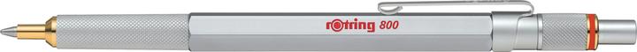Rotring Kugelschreiber 800 Silber, M-Schwarz Geschenkbox (Silber, Rot, 1 x)