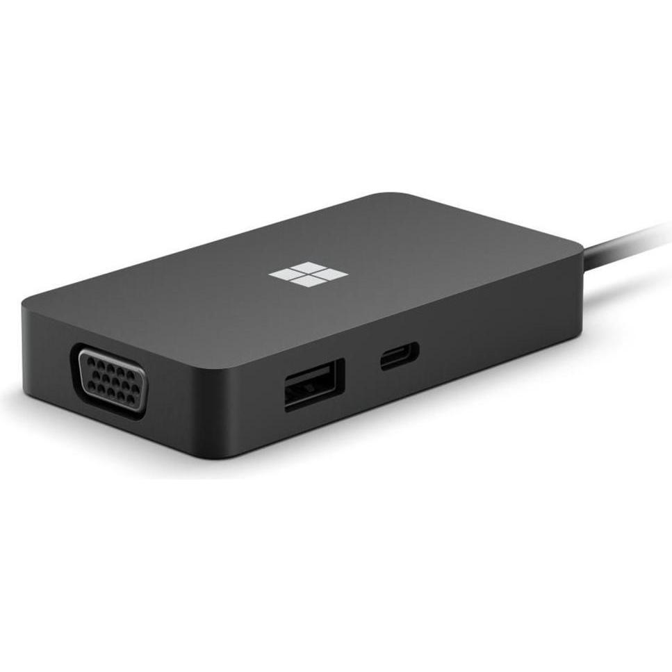 Microsoft USB-C Travel Hub (USB-C, 5 Ports), Dockingstation + USB Hub, Schwarz