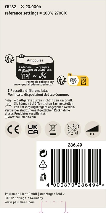 Image du produit Paulmann Lampe à usage général (E27, 13 W, 1521 lm, 1 x, E)