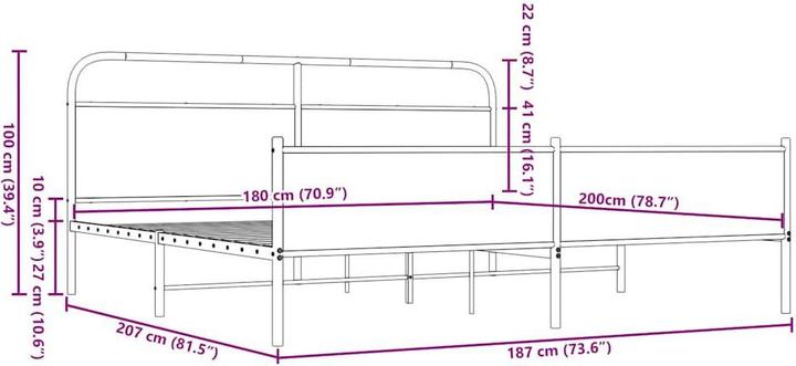 Produktbild vidaXL Bettgestell (180 x 200 cm)