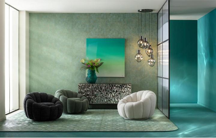 Produktbild Kare Design Drehsessel Peppo Bloom Melange Grün