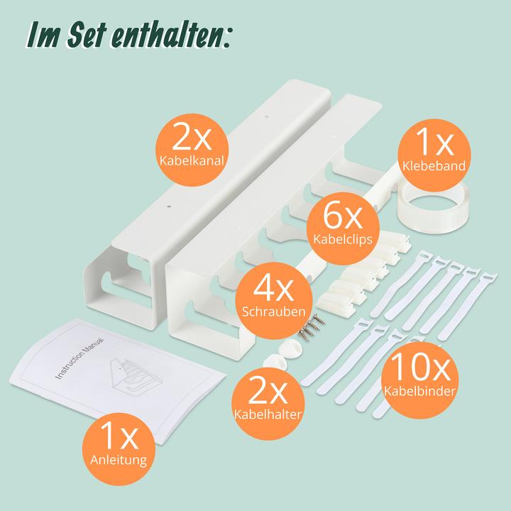 Actual product image Relaxdays Kabelkanal für Schreibtisch 2er Set (Duct, 1 cm)