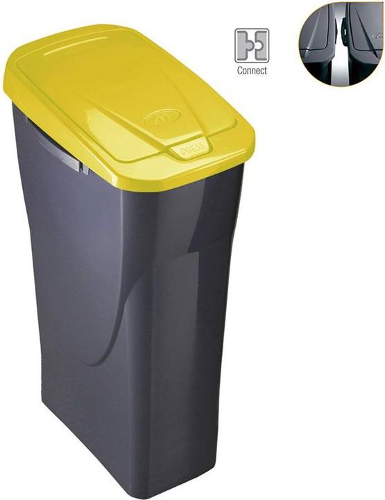 Mondex Ecobin yellow recycling bin with lid (25 l)