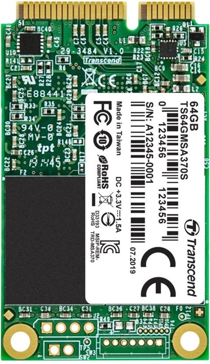 Actual product image Transcend 370S (64 GB, mSATA)