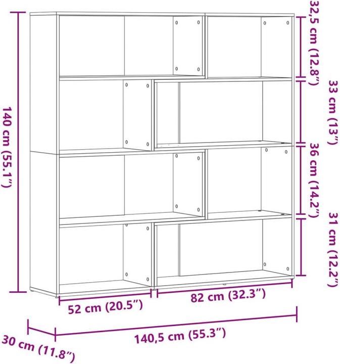 Immagine prodotto vidaXL Eck-Bücherregal (140.50 x 30 x 140 cm)