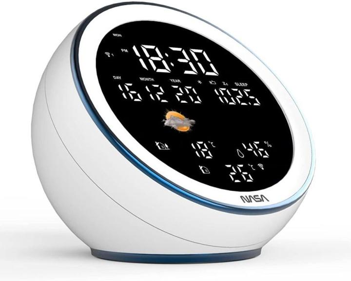 Nasa Stazione meteo/altoparlante WSP1500 bianco BT Moon