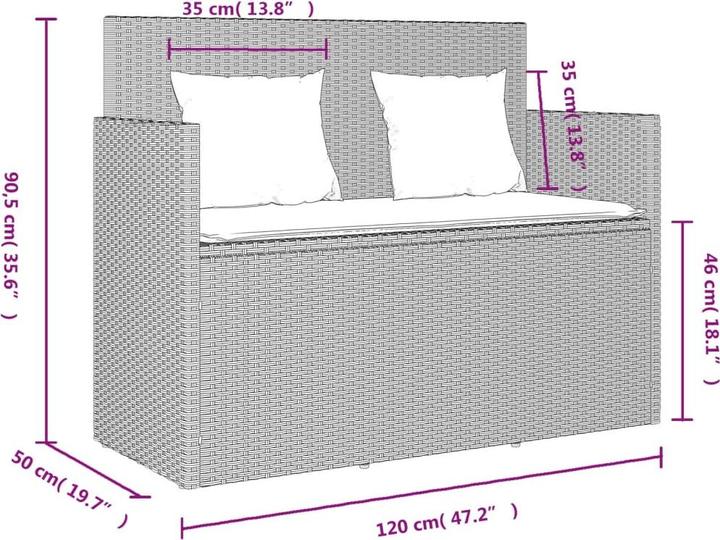 Image du produit vidaXL Ensemble salon de jardin 10 pièces avec coussins