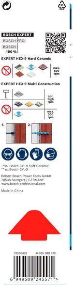 Produktbild Bosch Professional Zubehör Expert HEX-9 Hard Ceramic + HEX-9 Multi Construction Bohrer, 6 mm (6.0 mm)