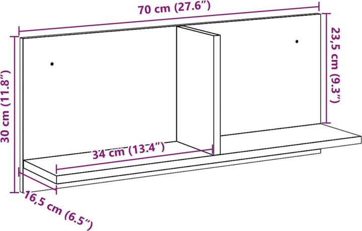 Immagine prodotto VidaXL Armadio a muro (70 x 16,5 x 30 cm)