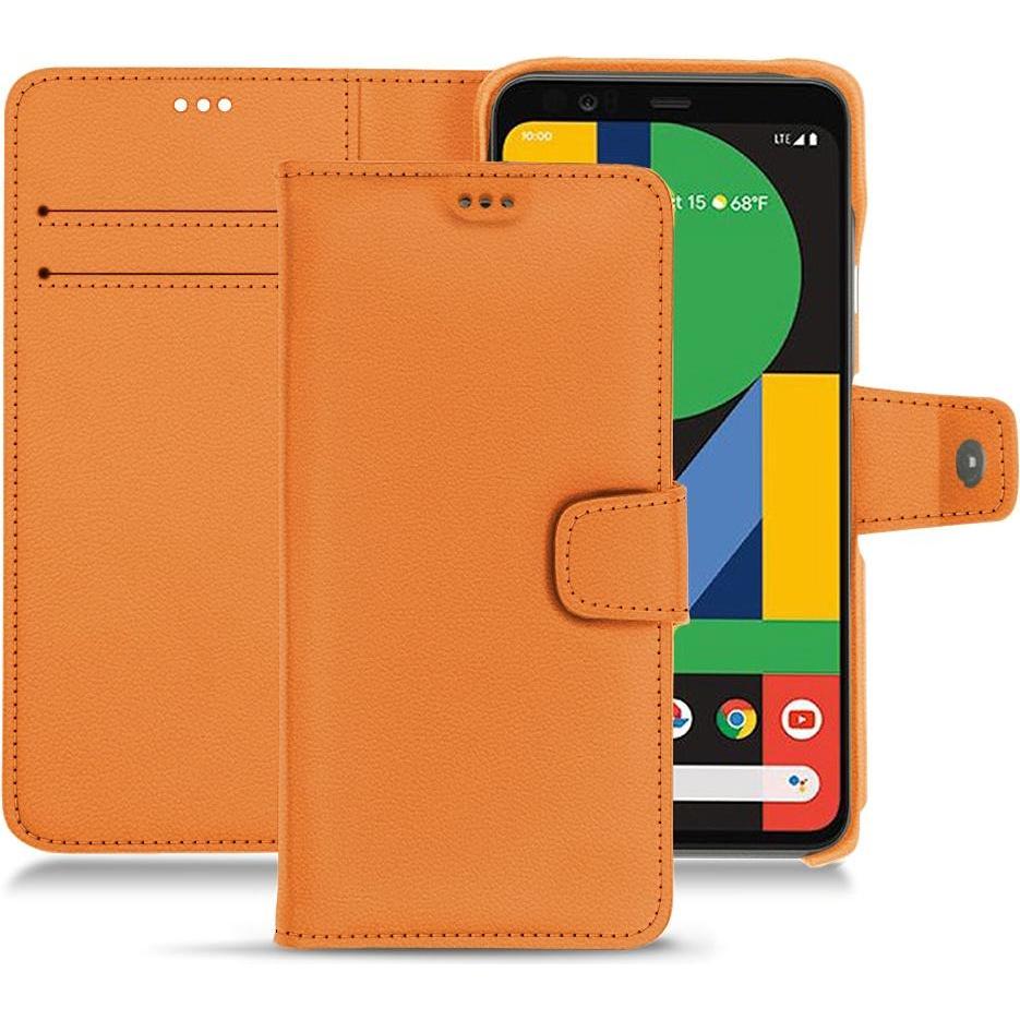 Noreve Lederschutzhülle Wallet (Google Pixel 4), Smartphone Hülle, Orange