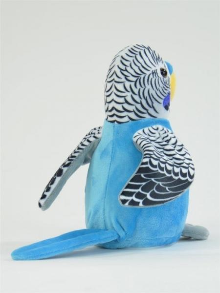 Immagine prodotto Kögler Budgie parlante animale blu balbettante con microfono, parla dopo (21 cm)