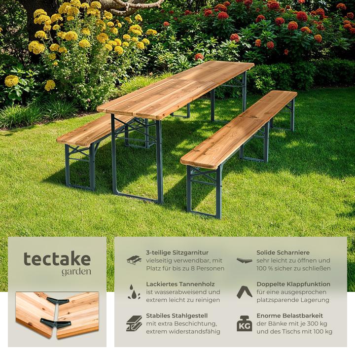 Produktbild tectake Bierzeltgarnitur (219 cm)