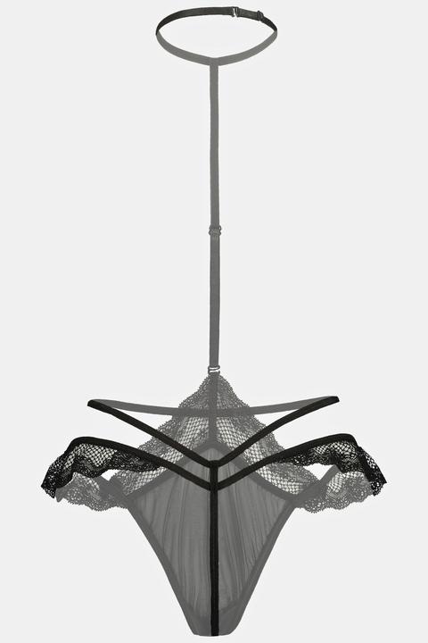 Immagine prodotto Ulla Popken String mit abnehmbarem Choker, Spitze, transparent (60)