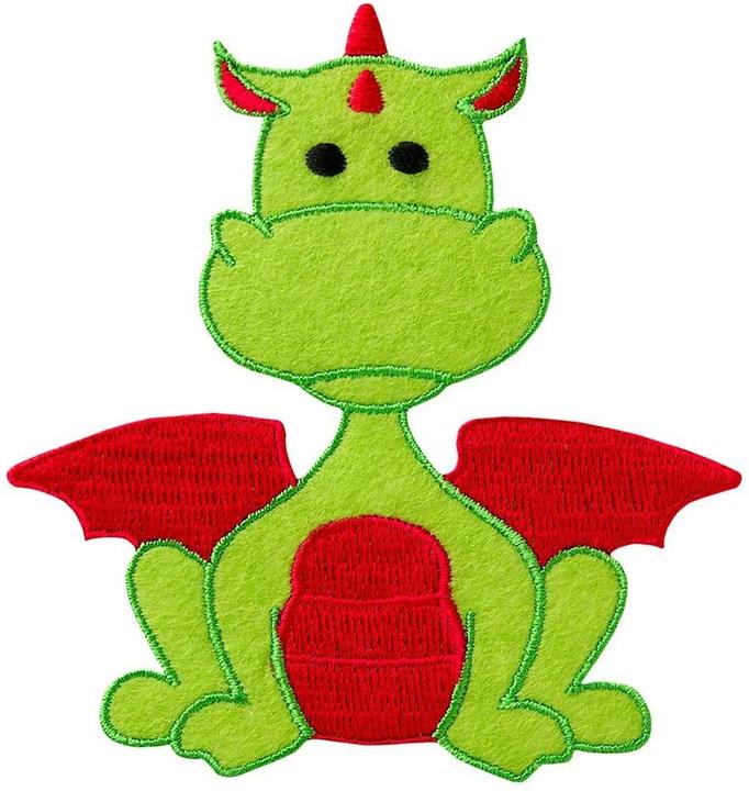 Produktbild Mono Quick Applikationen - Fashion and Home - aufbügelbar Drache rot/grün 8,8x9,3 cm 1 Stück (1 x)