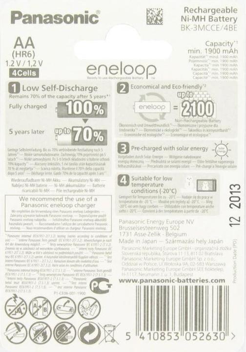 Immagine prodotto Panasonic Eneloop BK-3MCC Mignon AA Tray 4 Stück und LCD Ladegerät BC 700 (4 pz., AA, Batteria + Caricabatterie)