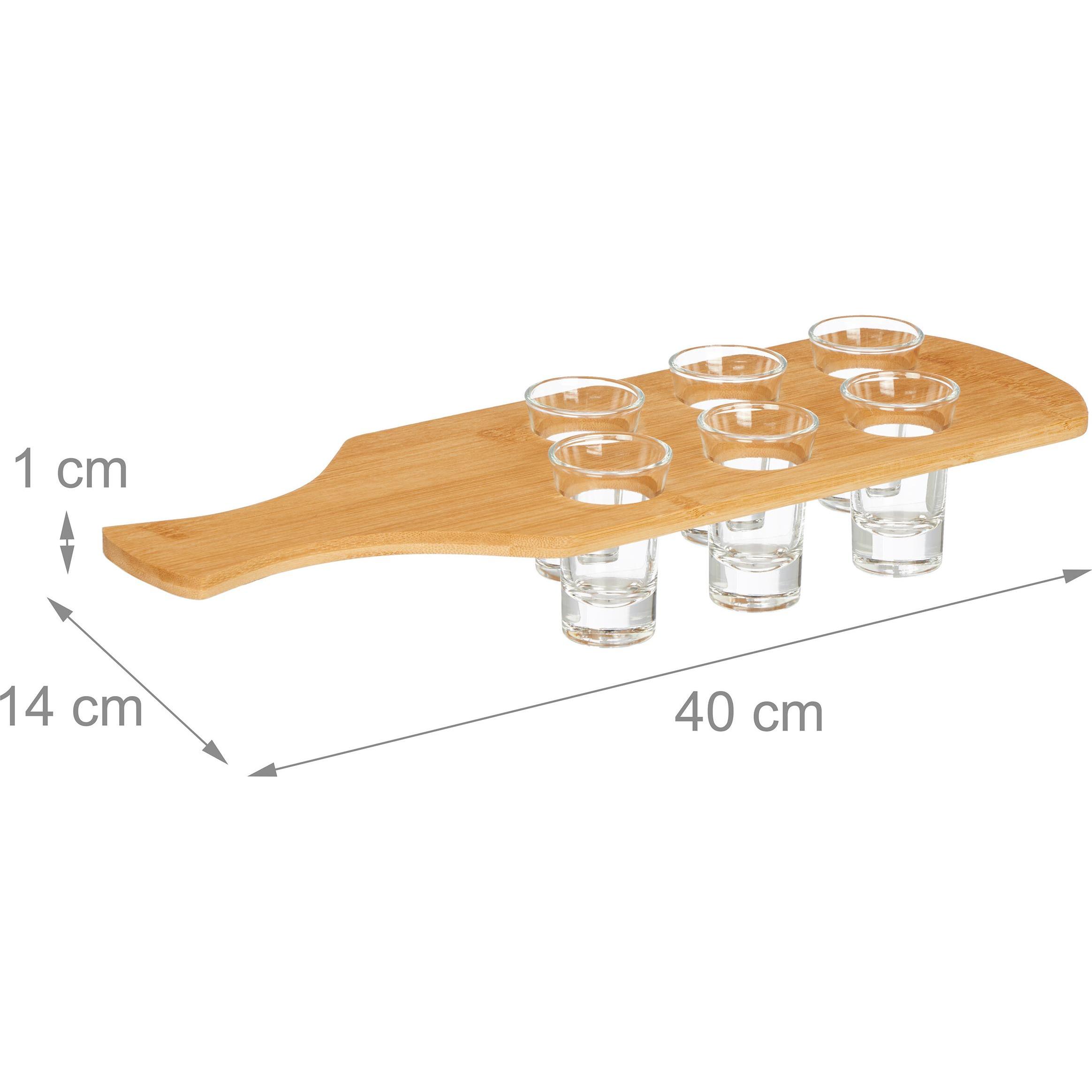 Relaxdays Schnapsbrett (1 x, Schnapsgläser + Shotgläser) (4052025433116)