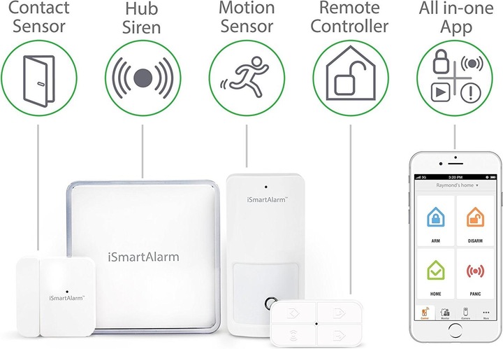 Actual product image iSmartAlarm Home Security System Starter Pack